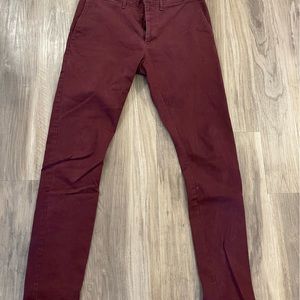 J Crew mens 28x32 chino pants - red